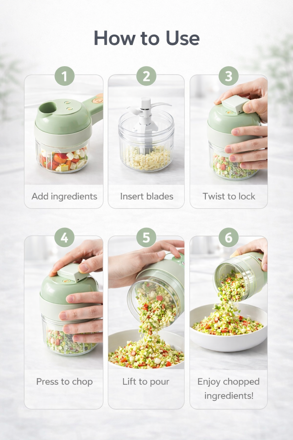 SwiftChop - 4 in 1 Electric Vegetable Cutter